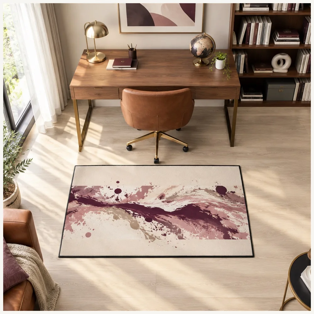 VIKAMA Abstract Splatter Ink Door Mat, Non Slip Foldable Flannel Rug, Statement Floor Mat for Cloakroom, Hallway, Front Door