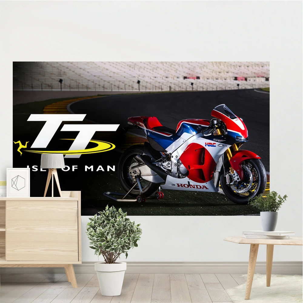 

Motorcycle TT Isle of Man tapestry living room bedroom hanging decoration HONDA