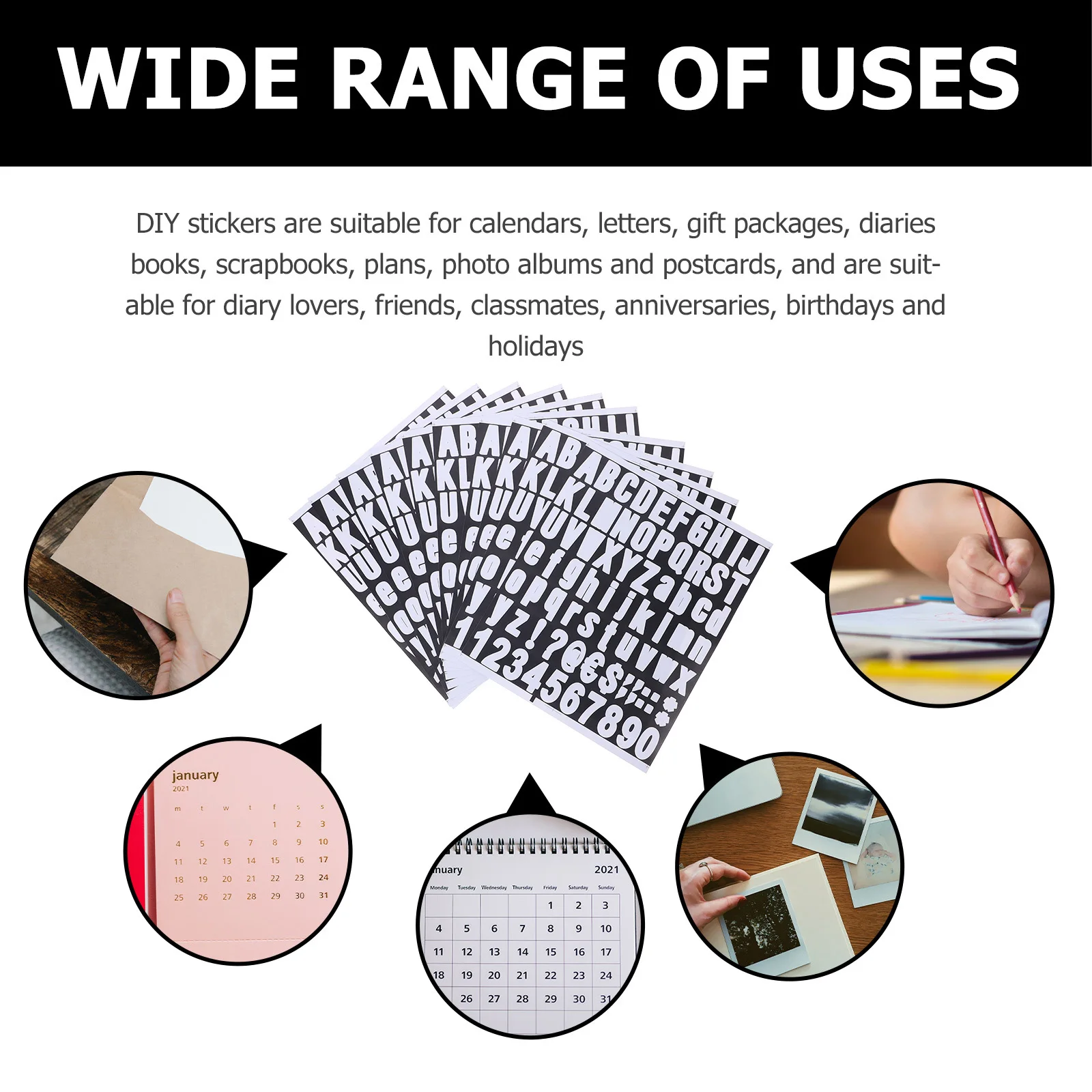 Scrapbooking Letter Stickers 10 Sheets for DIY Crafts Envelopes Gift Tags Sticker Letters for Crafts Letter Stickers