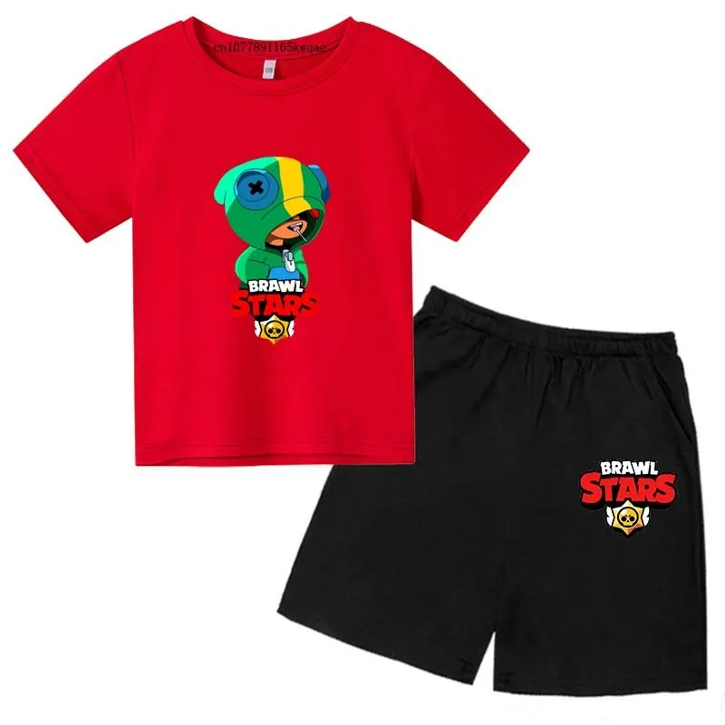 Sterren Kinderen Zomer Schattige 2 Stuks Korte Mouw O-hals T-Shirts + Broek Past 3-13 Jaar Jongens Meisjes Outfits Kinderen Kleding