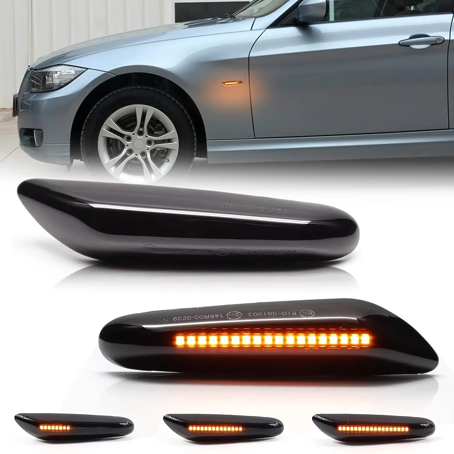 2pcs for BMW Led Dynamic Side Marker Turn Signal Light Sequential Blinker Light for E90 E91 E92 E93 E60 E87 E82 E46 Error Free