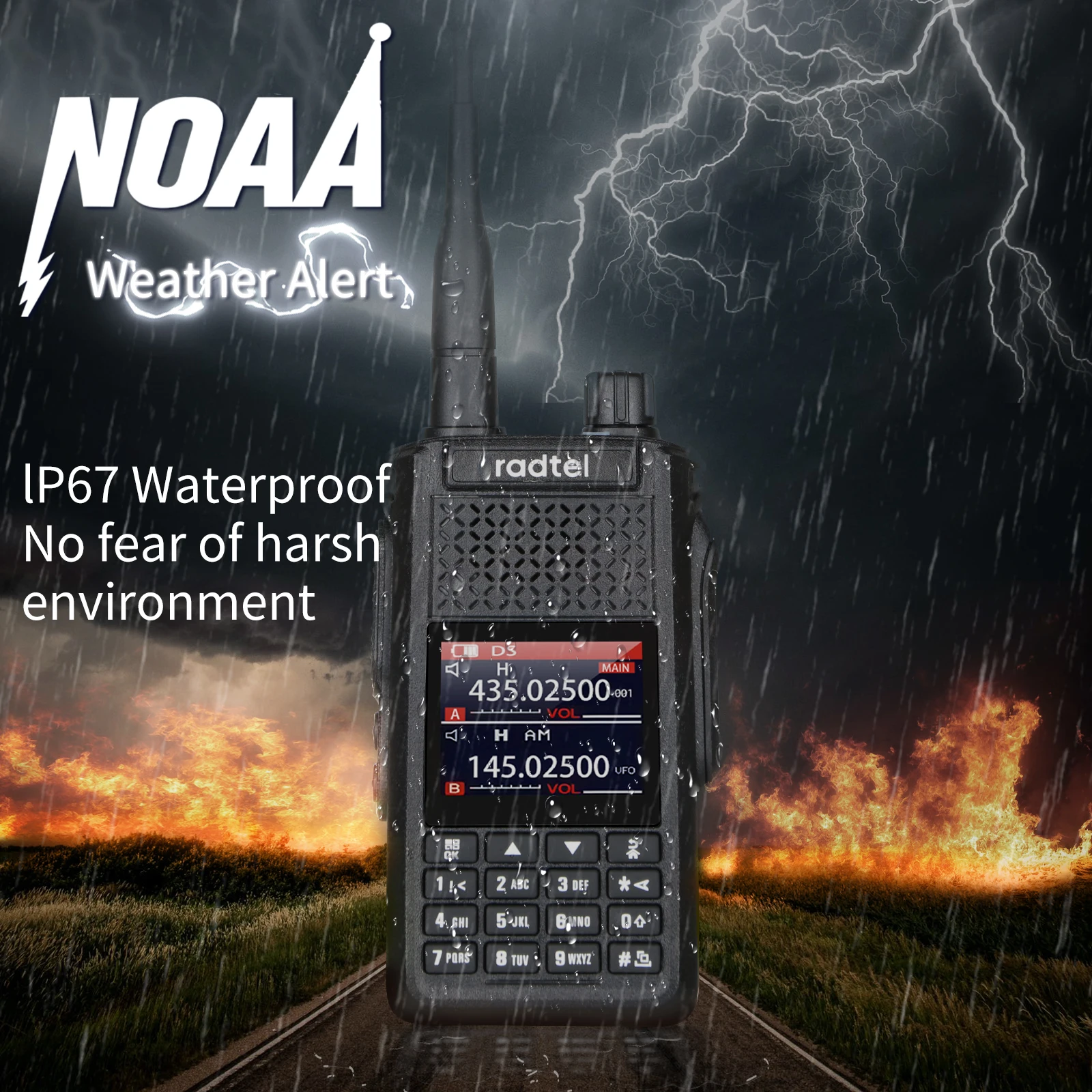 ¡Arriba! Radioaficionado aficionado de bandas completas a prueba de agua, walkie talkie de banda aérea de aviación, frecuencia de copia inalámbrica, RT-630, 10W, IP67