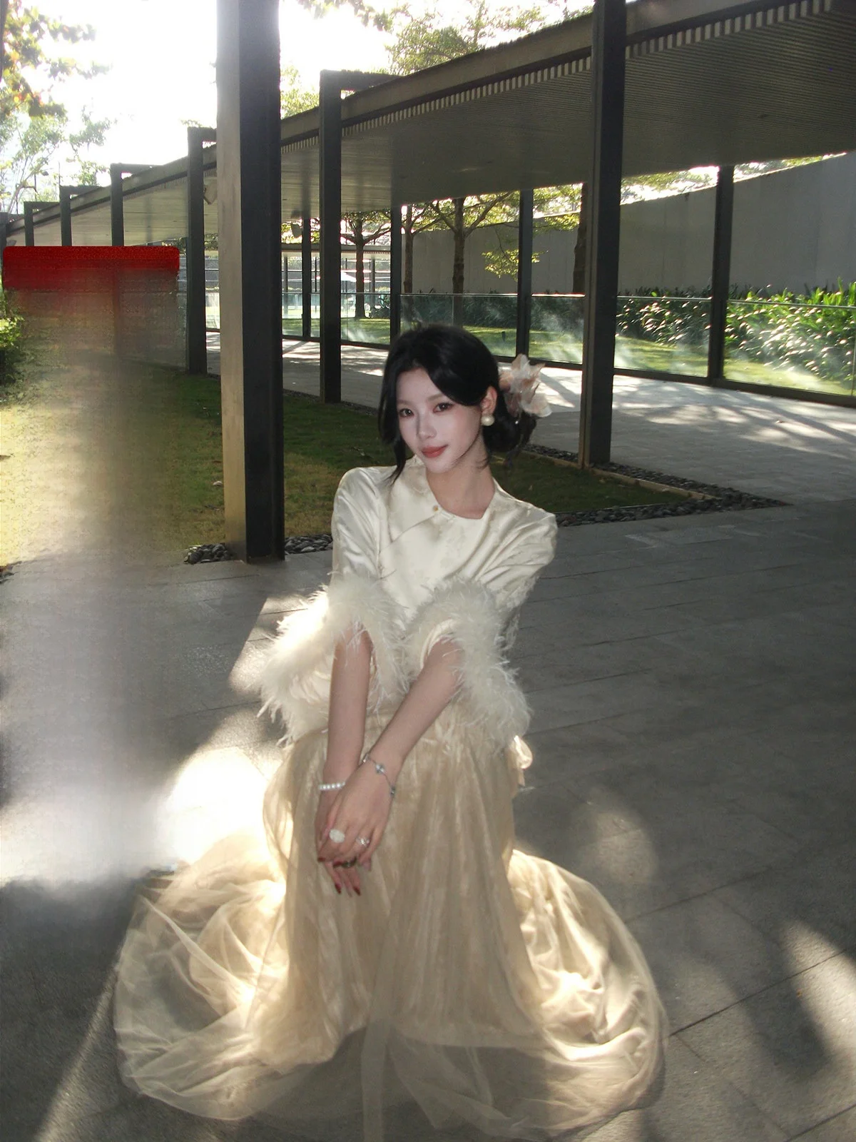 

Изящная бархатная юбка Iceollo макси длины для женщин, весенняя повседневная модель А-силуэта для новогодних праздников