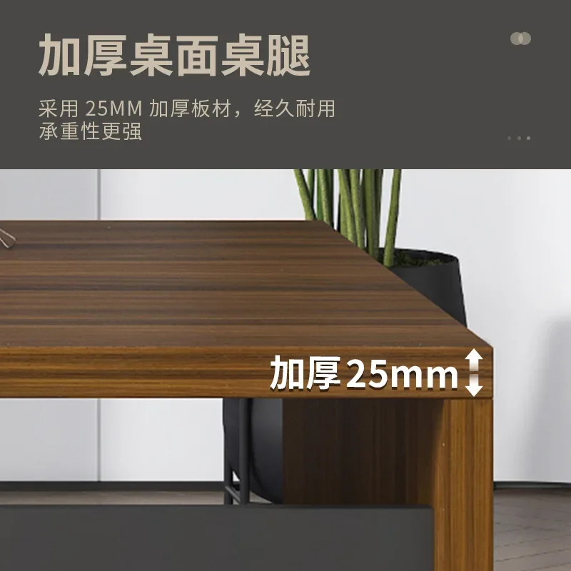 Desk boss table simple modern office table with side cabinet manager supervisor desk and chair combination office furniture