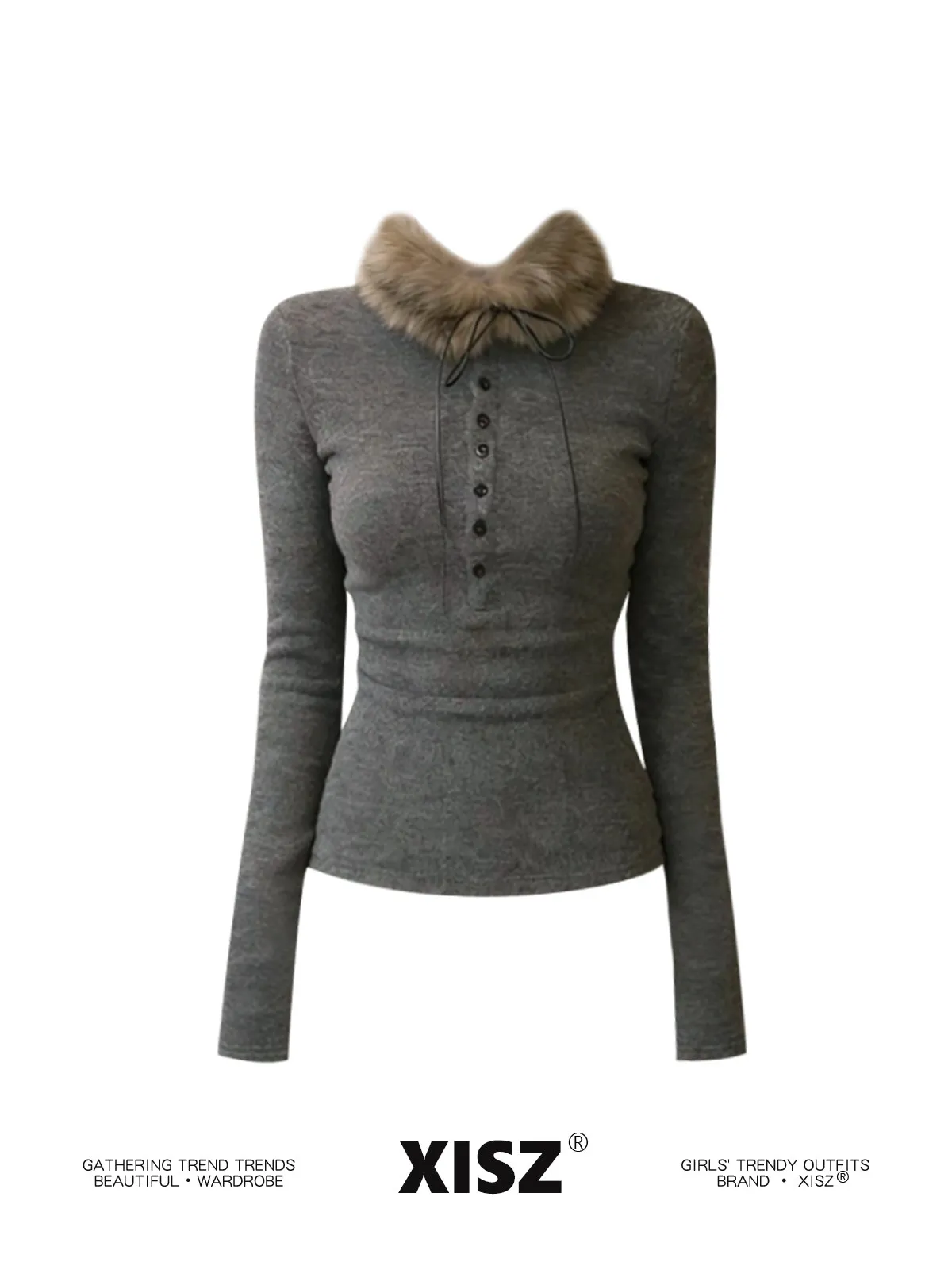 Women Grey GothicT-shirt Harajuku Y2k Tee Top 90s Vintage Long Sleeve Turtleneck T-shirts Emo 2000s Clothes