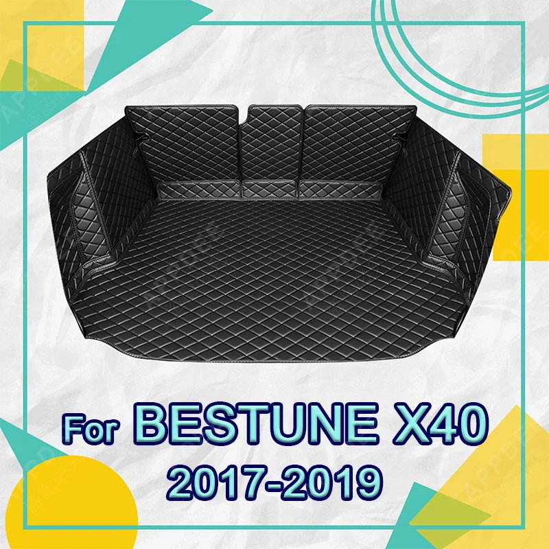 Auto Full Coverage Trunk Mat For BESTUNE X40 2017-2019 18 Leather Car Boot Cover Pad Cargo Liner Interior Protector Accessories