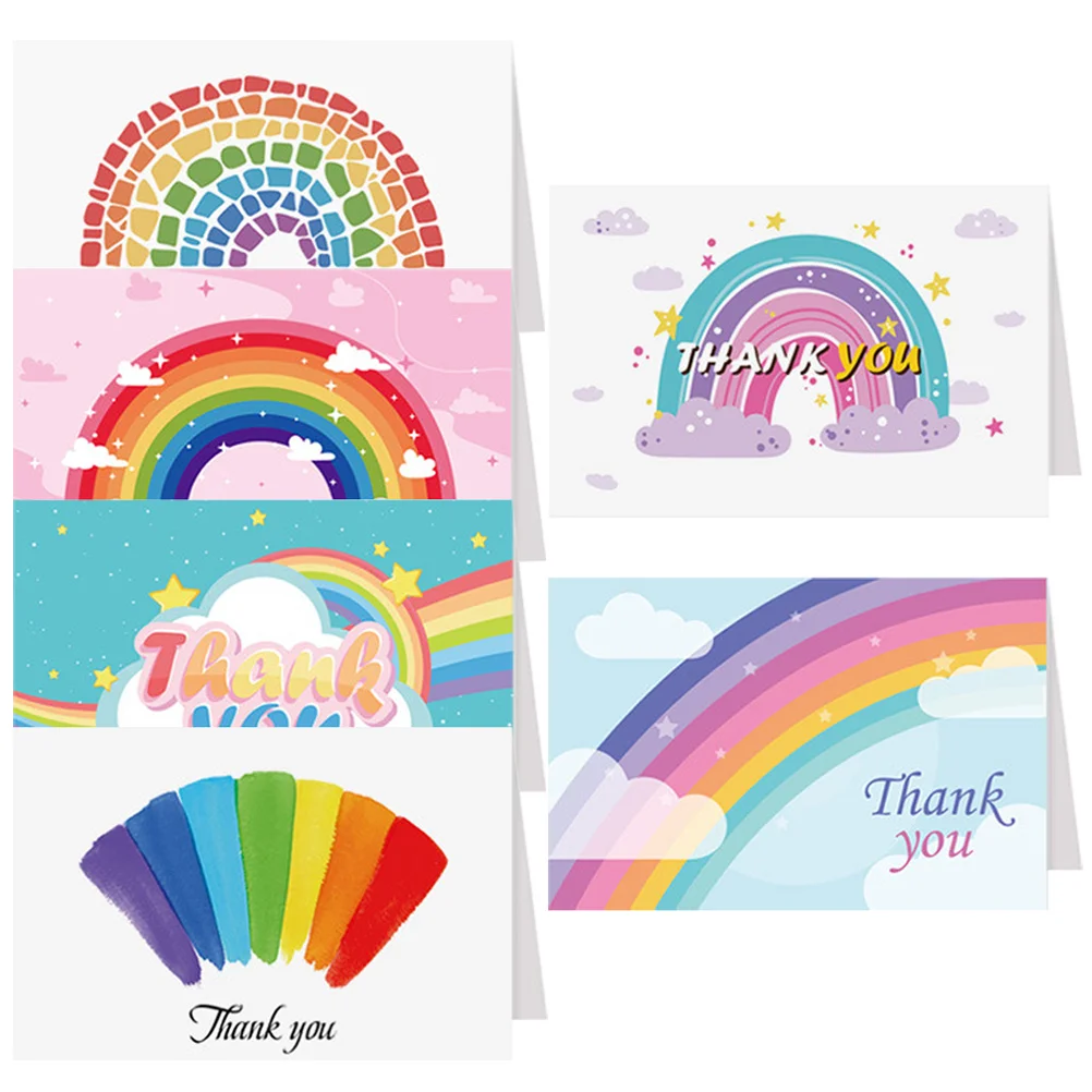 

6Pcs Teacher Appreciation Cards Foldable Thank You Greeting Cards for Teachers Day Holiday Blessing Card Set for Parents Friends