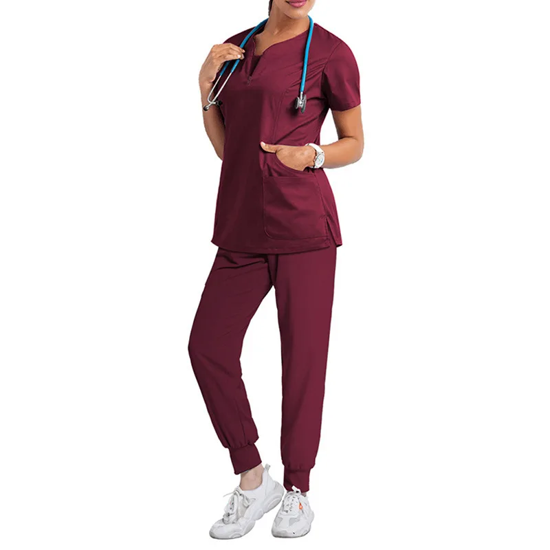 Multicolorido dentista enfermeira vestidos cirúrgicos manga curta elástico de secagem rápida uniformes enfermeira do hospital dividir conjunto vestido lavagem à mão