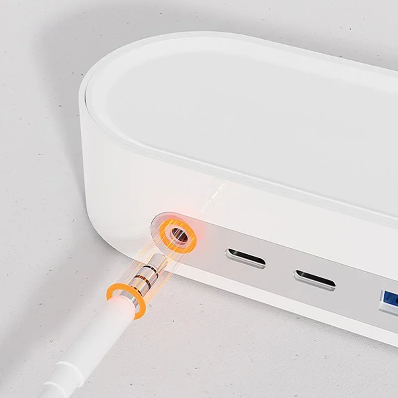 10Gbps 12-in-1 Rotary Knob Desktop Docking Station USB-C Splitter Hub with 45W Fast Charging Multiple Ports for Efficient Connec