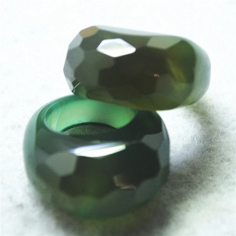 1PC Natural Green Jade Gemstone Ring - Adjustable Finger Wearring 13mm Hole Diameter Three Color Options Free Shipping