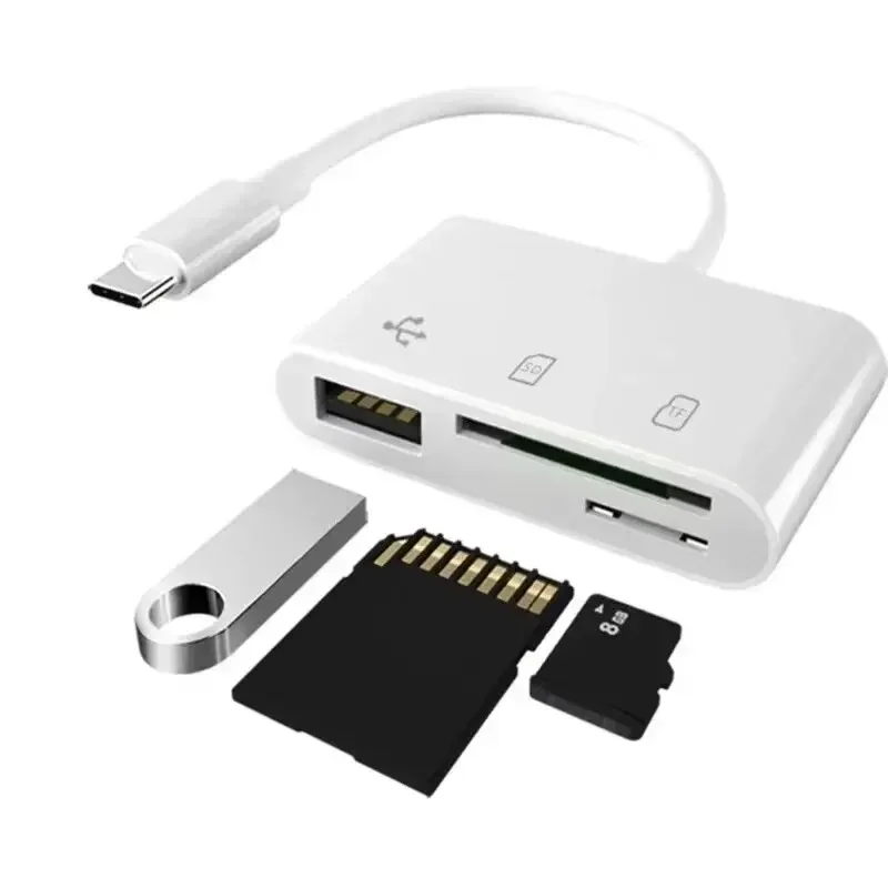USB C Adapter Memory Card Reader OTG Writer for TF CF SD Compact Flash Compatible with iPad Pro Huawei MacBook Samsung Xiaomi