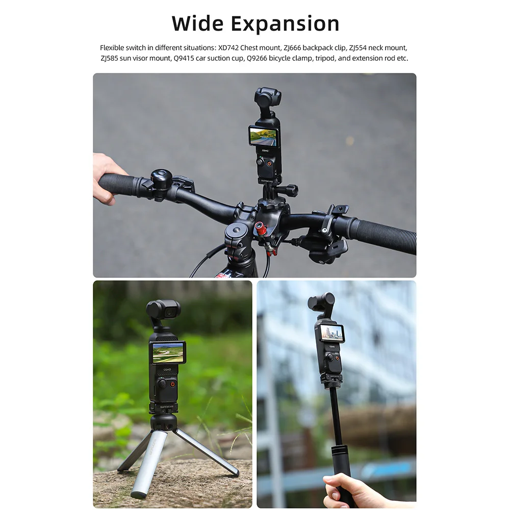 طوي الإفراج السريع محول جبل ل DJI Pocket 3 تمديد قوس ترايبود محول مع 1/4 "ثقب المسمار ل DJI Pocket 3 Acc