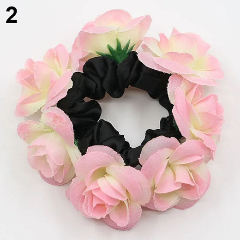 Flower Hairband Hair Accessories Women\'s Fashion Luxury Floral Flower Bun Hairband Garland Bridal Scrunchie