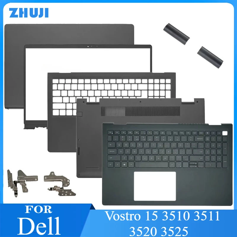 New LCD Back Cover/Front Bezel/Hinges/Palmrest/Bottom Case/keyboard 0DWRHJ DWRHJ Black For Dell Vostro 15 3510 3511 3520 3525