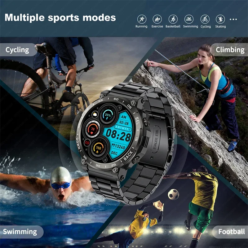 New 1.5 high-definition large screen sleep monitoring smart watch Bluetooth call outdoor multi sport mode step counter bracelet