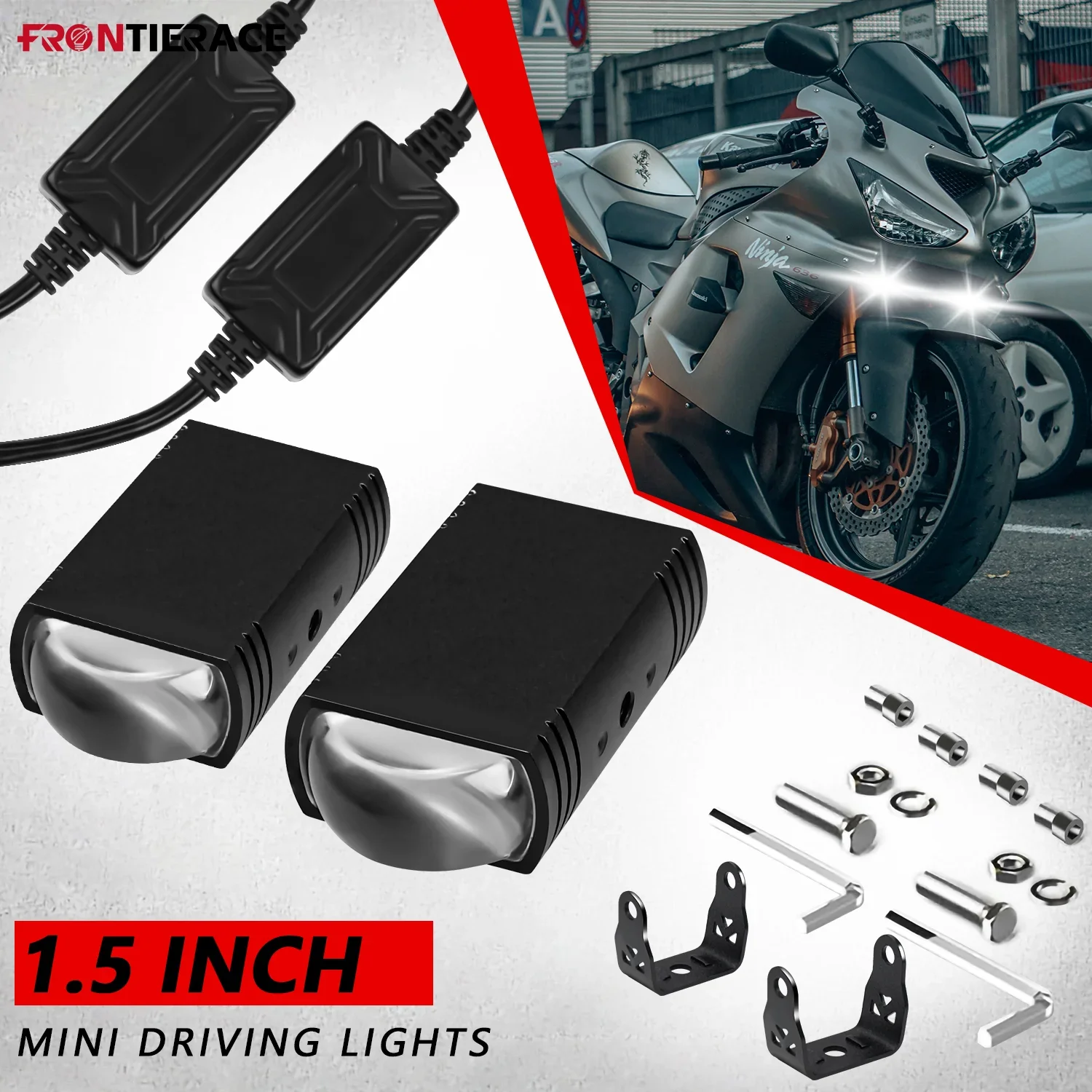 Lámparas antiniebla adicionales para conducción de motocicletas, luces antiniebla auxiliares de largo alcance para Motocross, todoterreno,