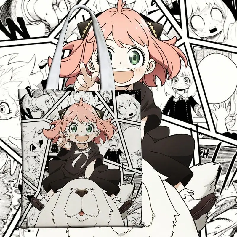 

Сумка-шоппер SPY FAMILY Anya Forger: милая холщовая сумка с аниме-принтом, креативная, в стиле кавай, 2D, японское аниме, для покупок и хранения, подарок