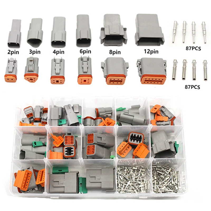 246Pcs Car Waterproof Connector 2-12Pin Wire Harness Male Female Pair Plug-in Combination Kit