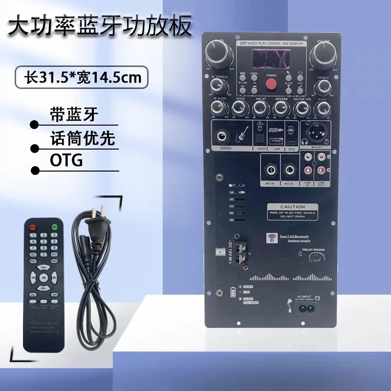High-Power  D S P  with  O T G  Sound Card Square Dance Bluetooth Trolley Speaker Modified Amplifier Board with Charging