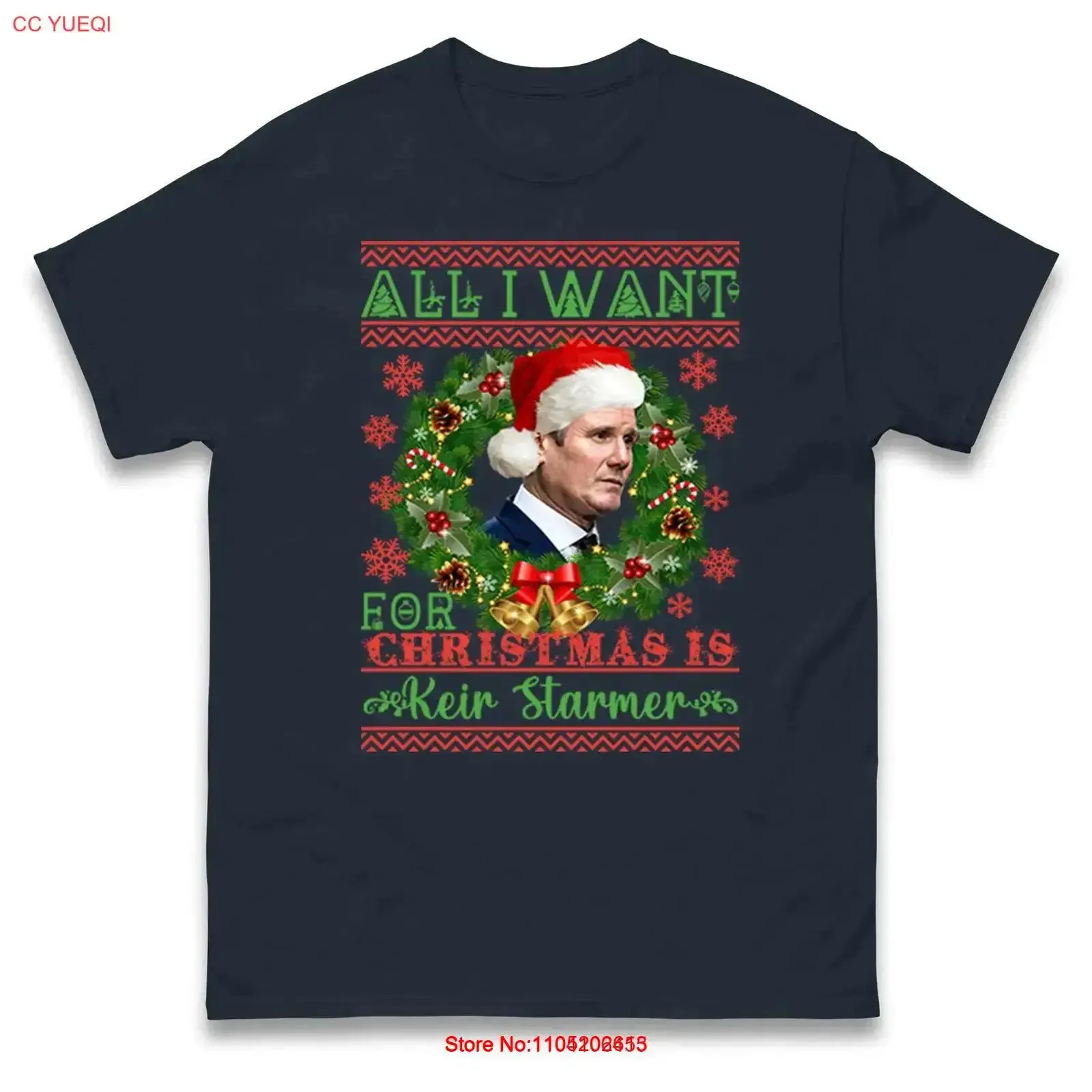 

All I Want For Christmas is Keir Starmer T Shirt Political Humour Xmas vintage Washed streetwear Unisex Stretched Breathable