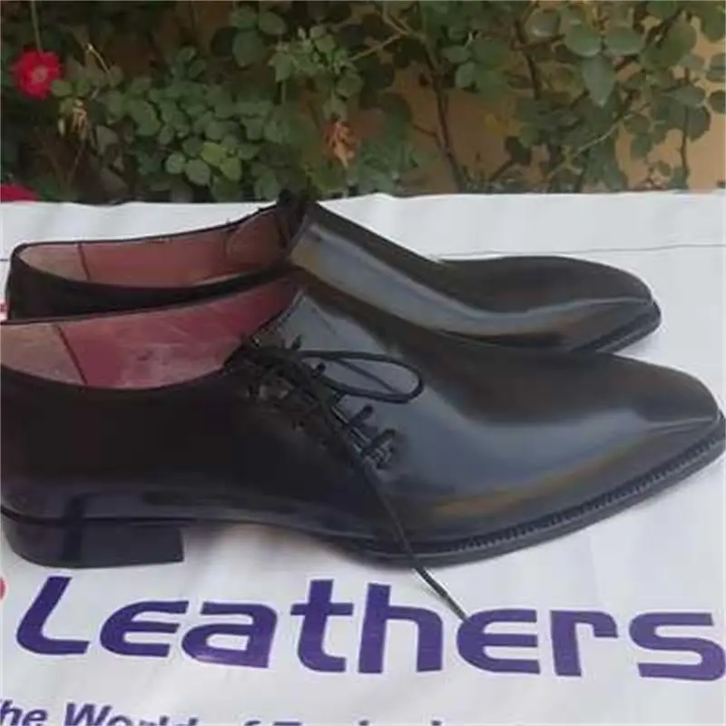 Men Oxford Shoes Red PU Square Toe Lace Up Fashion Business Casual Wedding Party Dress Shoes Size 38-48