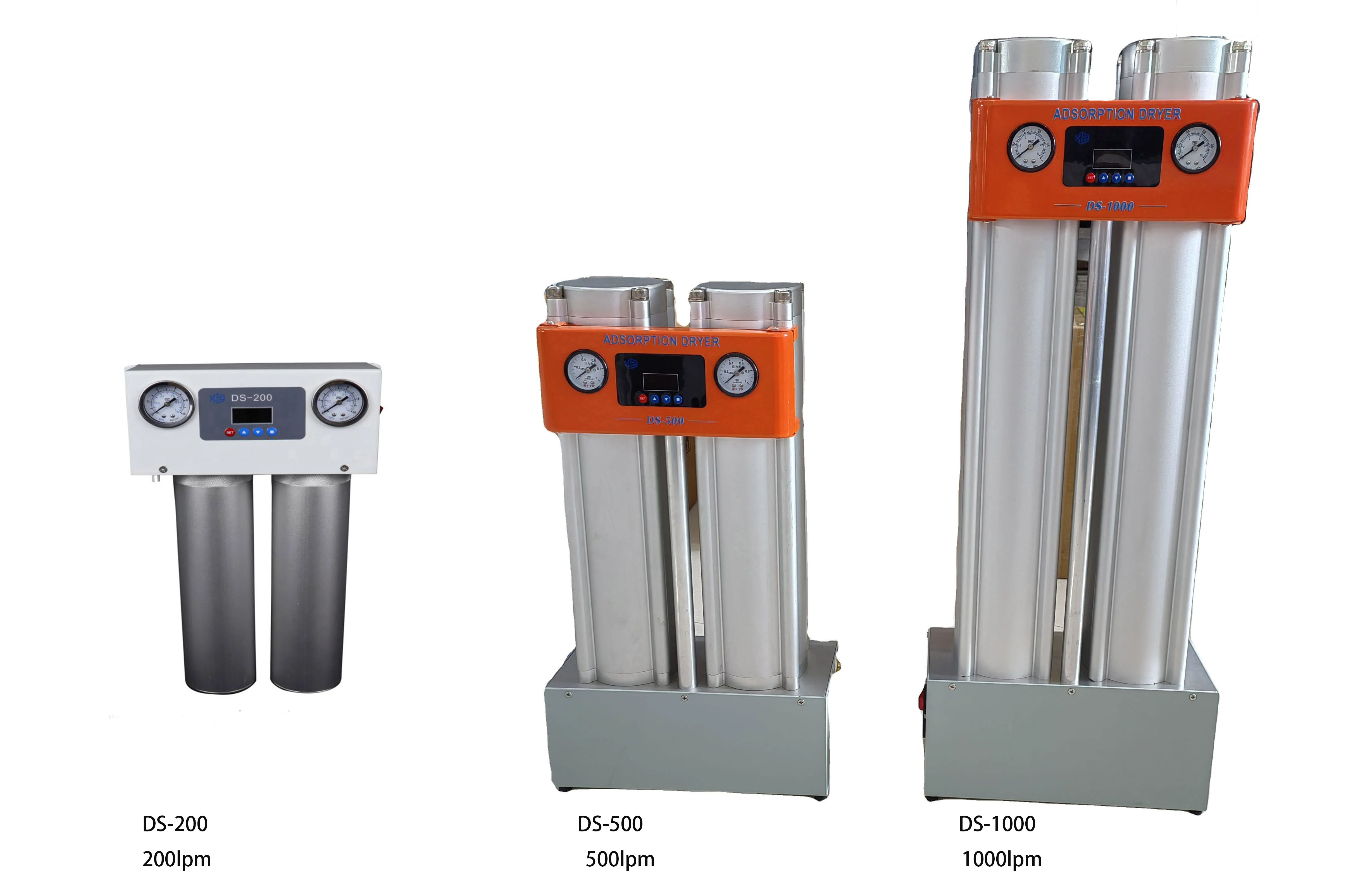 معدل فشل منخفض بدون حرارة 1 م 3 / دقيقة 35 سم مجفف هواء مجفف تجديد 1000 لتر في الدقيقة تصميم متكامل مجفف هواء ممتص