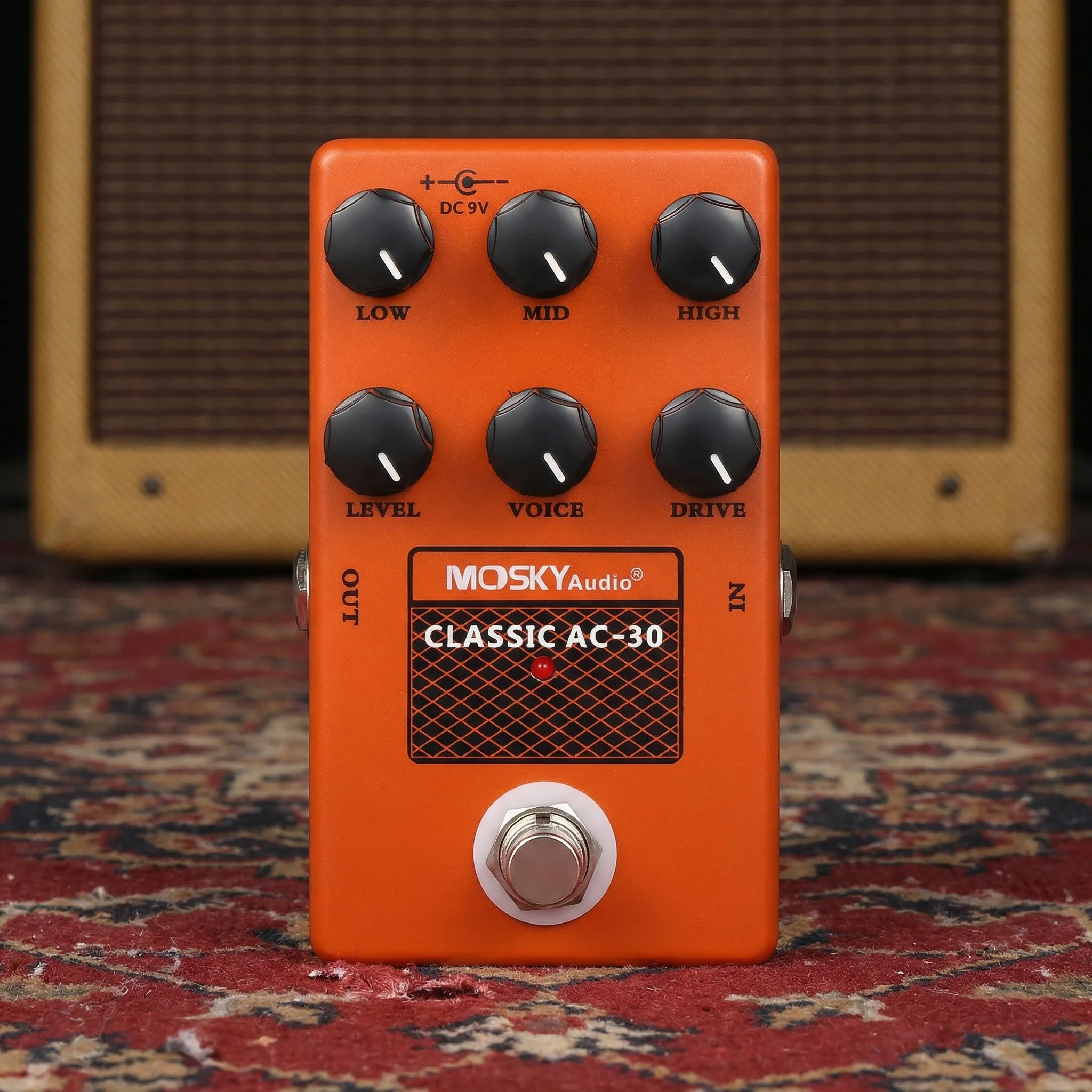 

MOSKYaudio Classic AC-30 Guitar Pedal Level Drive Voice Effect True Bypass Full Metal Shell Speaker Simulation for Guitarists