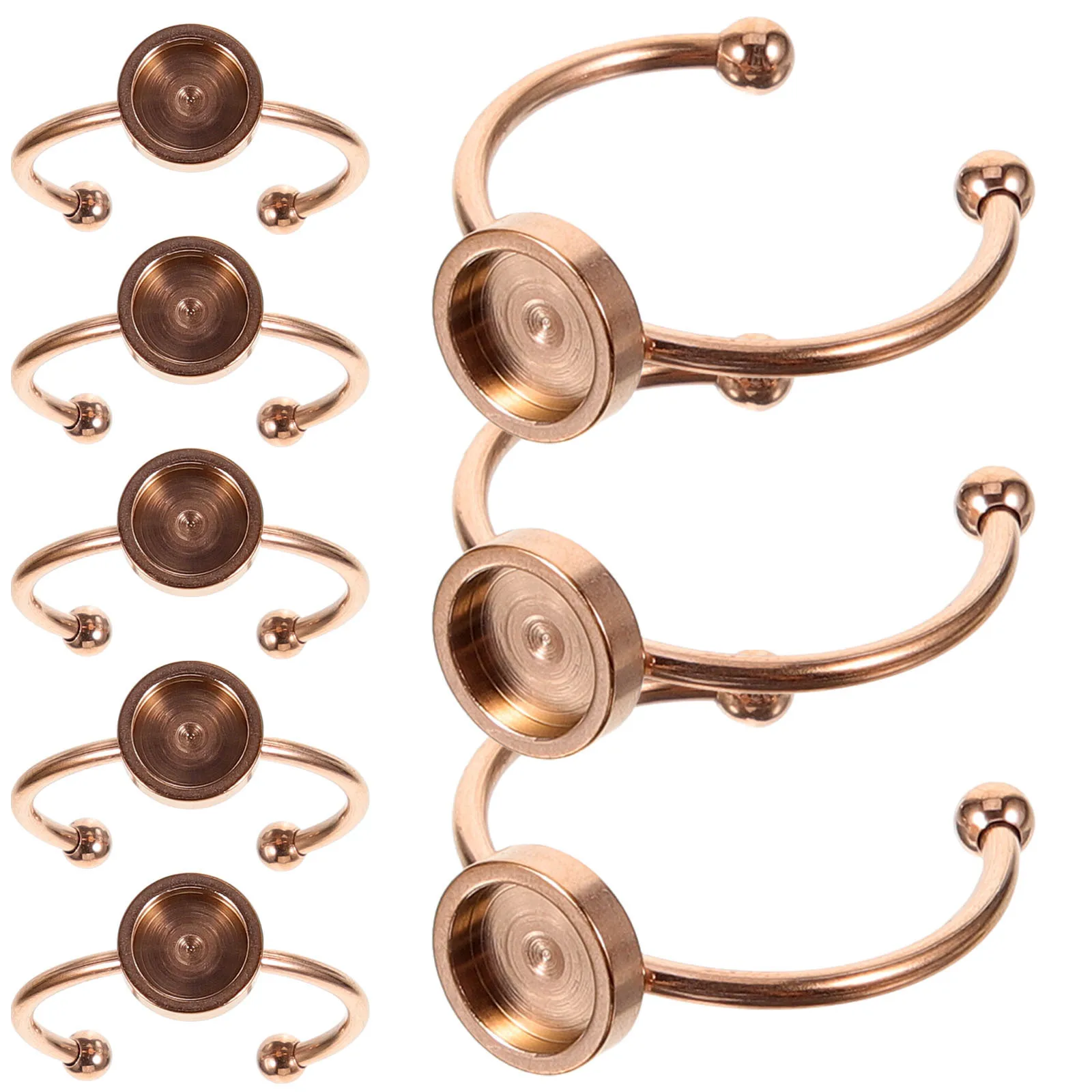 10Pcs Stainless Steel Adjustable Ring Blanks Ring Base Blank Bezel Blanks for DIY Jewelry Making Finger Rings Accessories