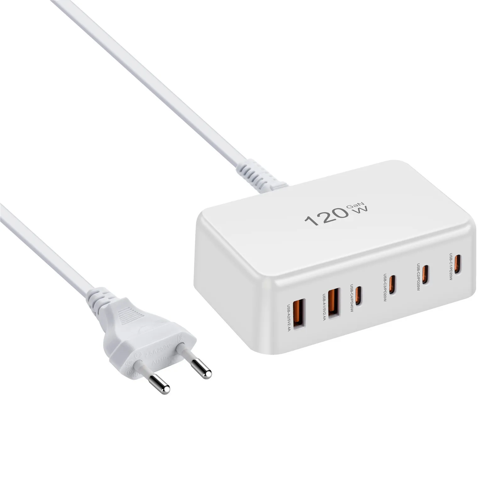 MultiPort 120W GaN USB C Fast Charger Charging Hub Phone Quick Charger Adapter  for iPhone Samsung Xiaomi Huawei Dropshipping