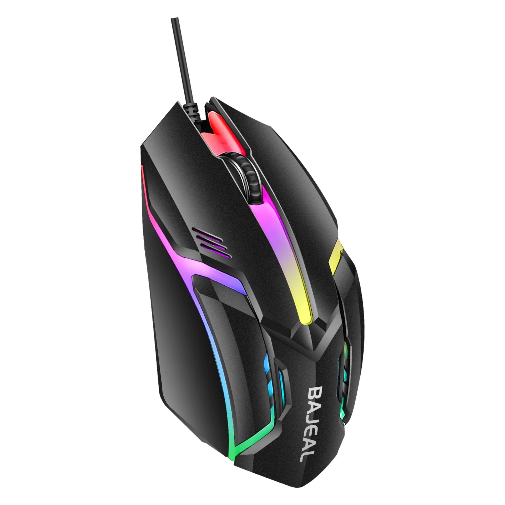 D3 Wired USB Gaming Mouse with LED Light for Desktop Laptop Seven Color Optical Mouse for Computers