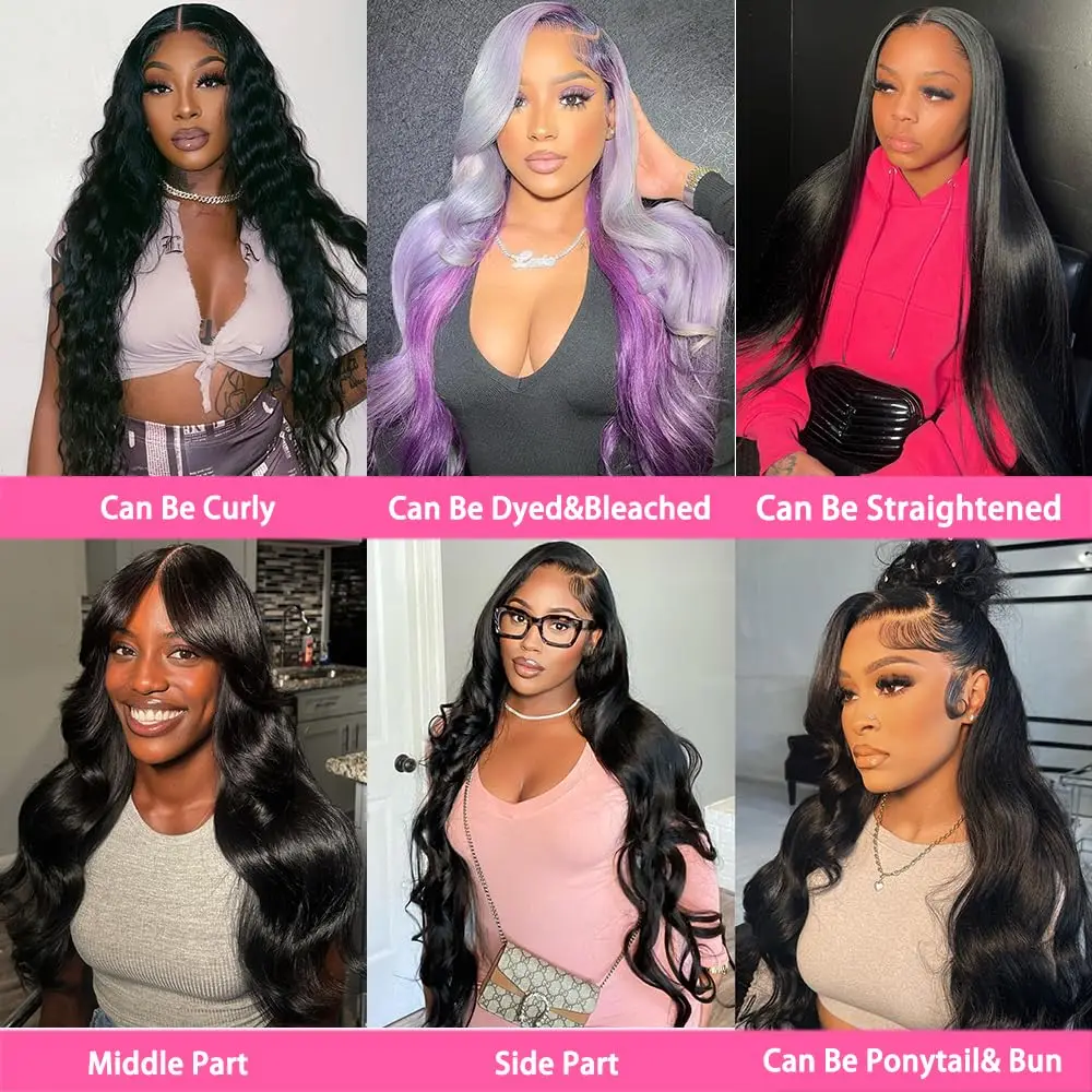 Body Wave Lace Front Human Hair Wigs 180 Density Brazilian Hair 13x4 HD Lace Frontal Wig For Black Women Pre Plucked Baby Hair