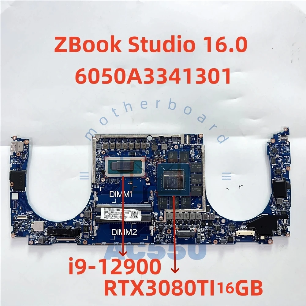 

Laptop Motherboard 6050A3341301 For HP ZBook Studio 16 G9 with i9-12900 RTX3080TI 16GB Fully Tested, Works Perfectly