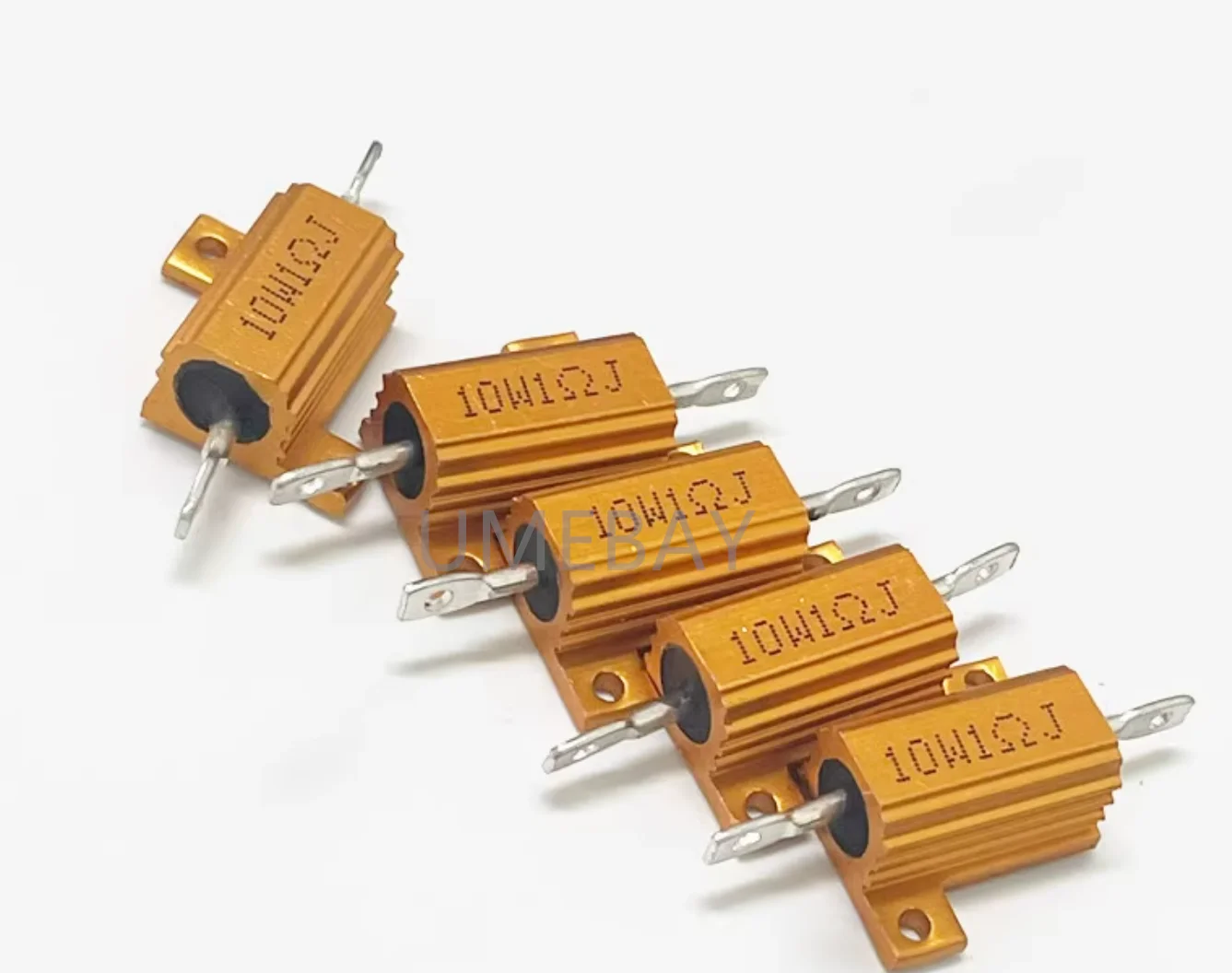 10pcs  Gold aluminum housing resistance (  RX24-10W)  :  24R 25R 27R 28R30R 32R 33R 35R 36R 39 Ω