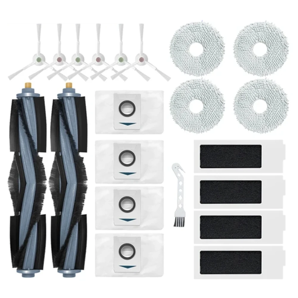 21 قطعة ل Ecovacs Deebot T20 / T20 ماكس / T20 برو فراغ استبدال أجزاء الجانب الرئيسي فرشاة ممسحة القماش تصفية كيس لجميع الغبار-AA80