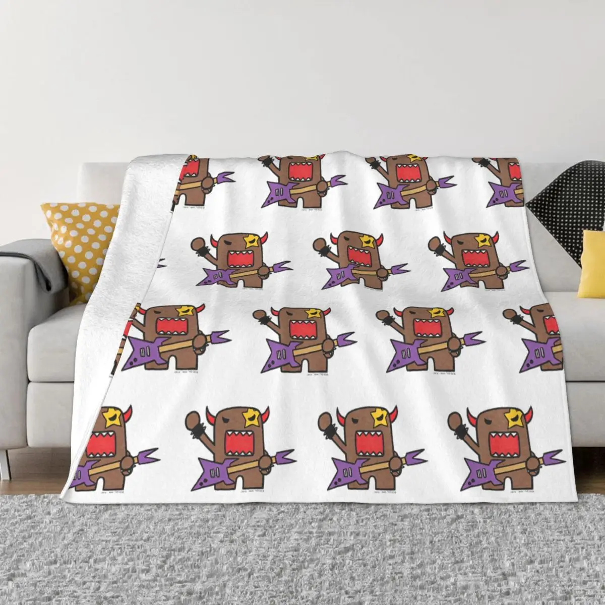 

Пушистое одеяло Domo Kun Rocker, креативное одеяло для дома, плюшевое тонкое одеяло 125*100 см