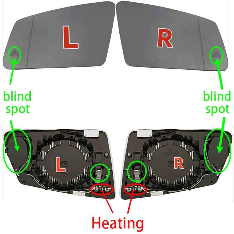 For MERCEDES BENZ CLA Class C117 2014-2017 CLA180 CLA200 CLA250 High Quality Car Heated Side Glass Mirror Lens with Blind Spot