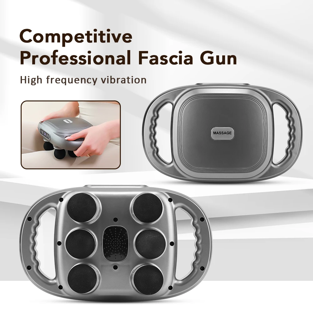 Fascia Gun Six-head Muscle Relaxation Massage Professional Grade Wireless Waist Back Masajeador Deep High Frequency Vibration