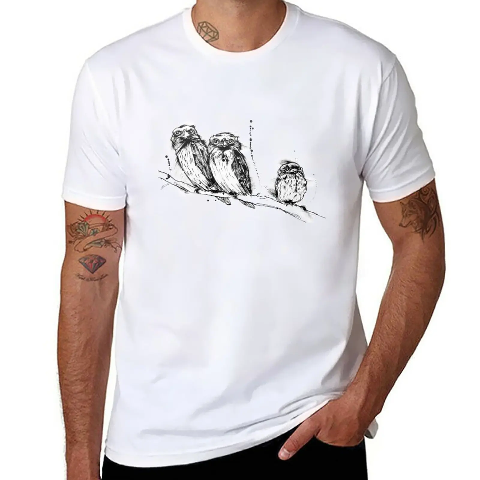 

New I Am Not Here - 3 fantastic Tawny Frogmouth birds T-Shirt Blouse men t shirts