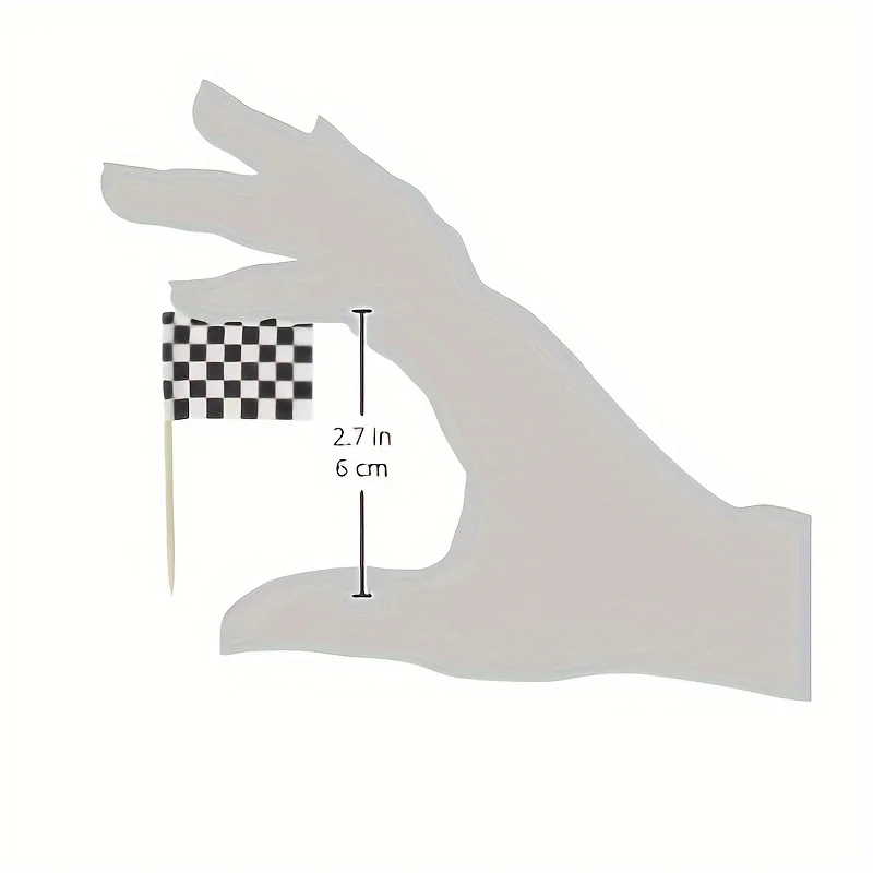 50pcs, Checkered Racing Flag Party Food Topper For Race Car Party toothpick flag Cupcake Topper Cupcake Decor Theme Party