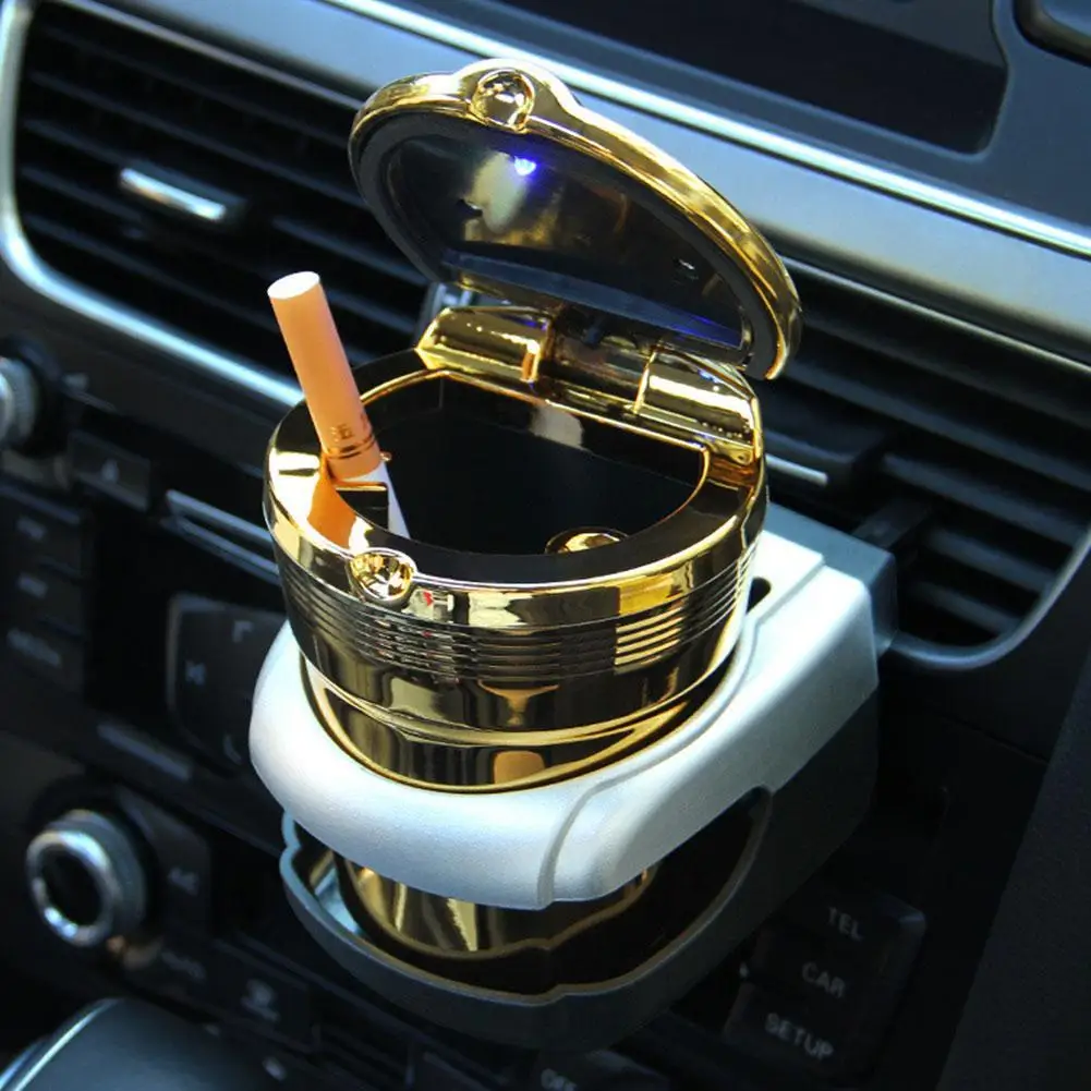 Multi Functional Personalized Metal Ashtray With Light Automatic Ashtray Car With Accessories Lid Smoking G4P7