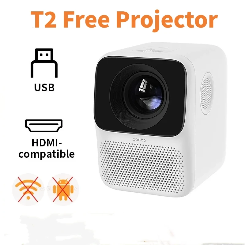 

T2 Free Projector Portable Bedroom Smart Home Theater LCD Mini LED Projector 1080P No Android WIFI Home Theater For Home Office