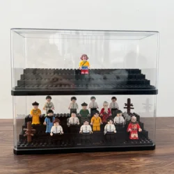 Large Acrylic Minifigures Display Case, Stackable and Dustproof Building Block Display Box for Lego Action Figure Toys Storage
