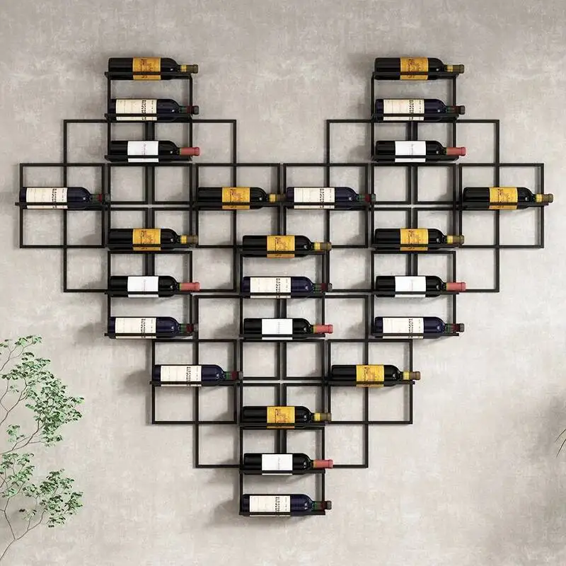 

Bottle Shelf Liquor Wine Cabinet Bar Display Storage Unique Metal Wine Rack Commercial Retail Industrial Barra De Vino Furniture