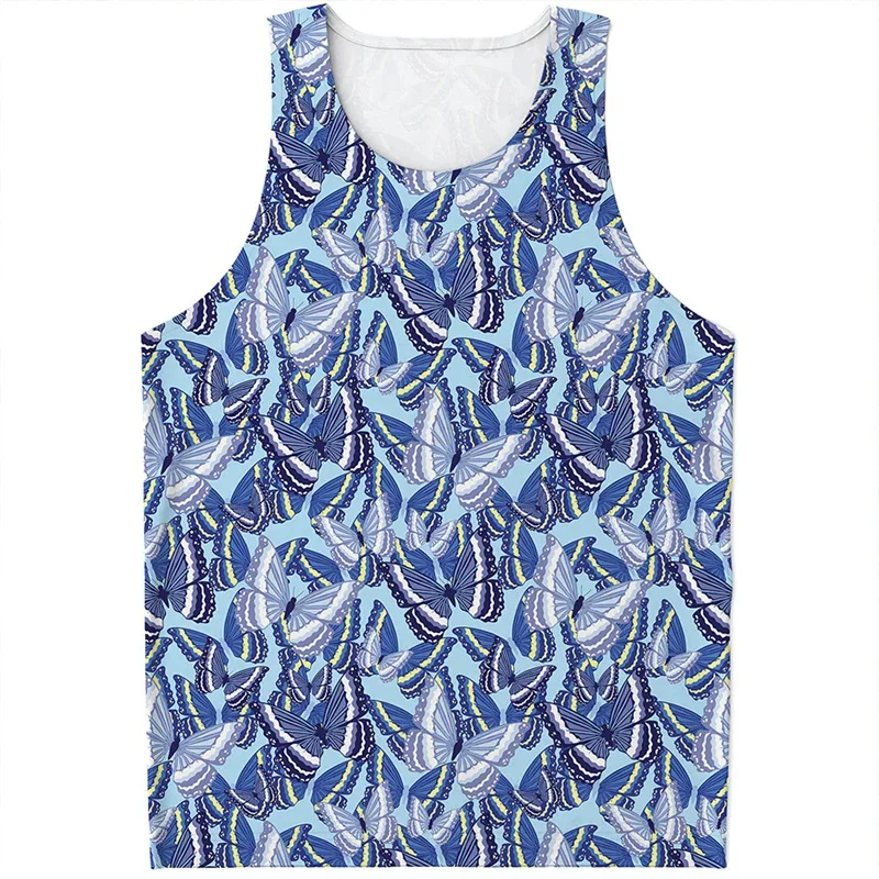 

Colorful Butterfly 3D Printed Tank Tops For Men Women Summer Harajuku Holiday Sleeveles Vest Street Casual Plus Size Tee Shirt