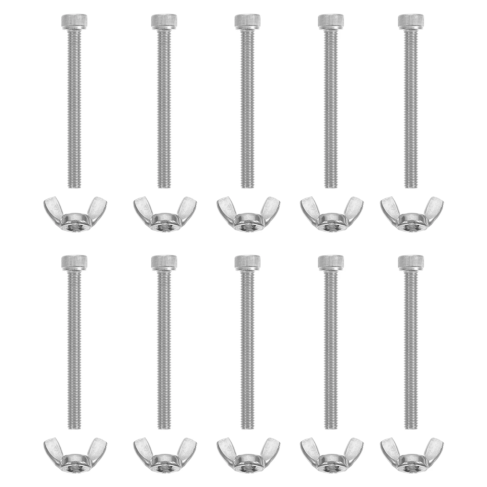 

10 Pairs Stainless Steel Screw Nut Kit Bolts Thread Repair Tool Machine Screws Set Home Office Factory Use