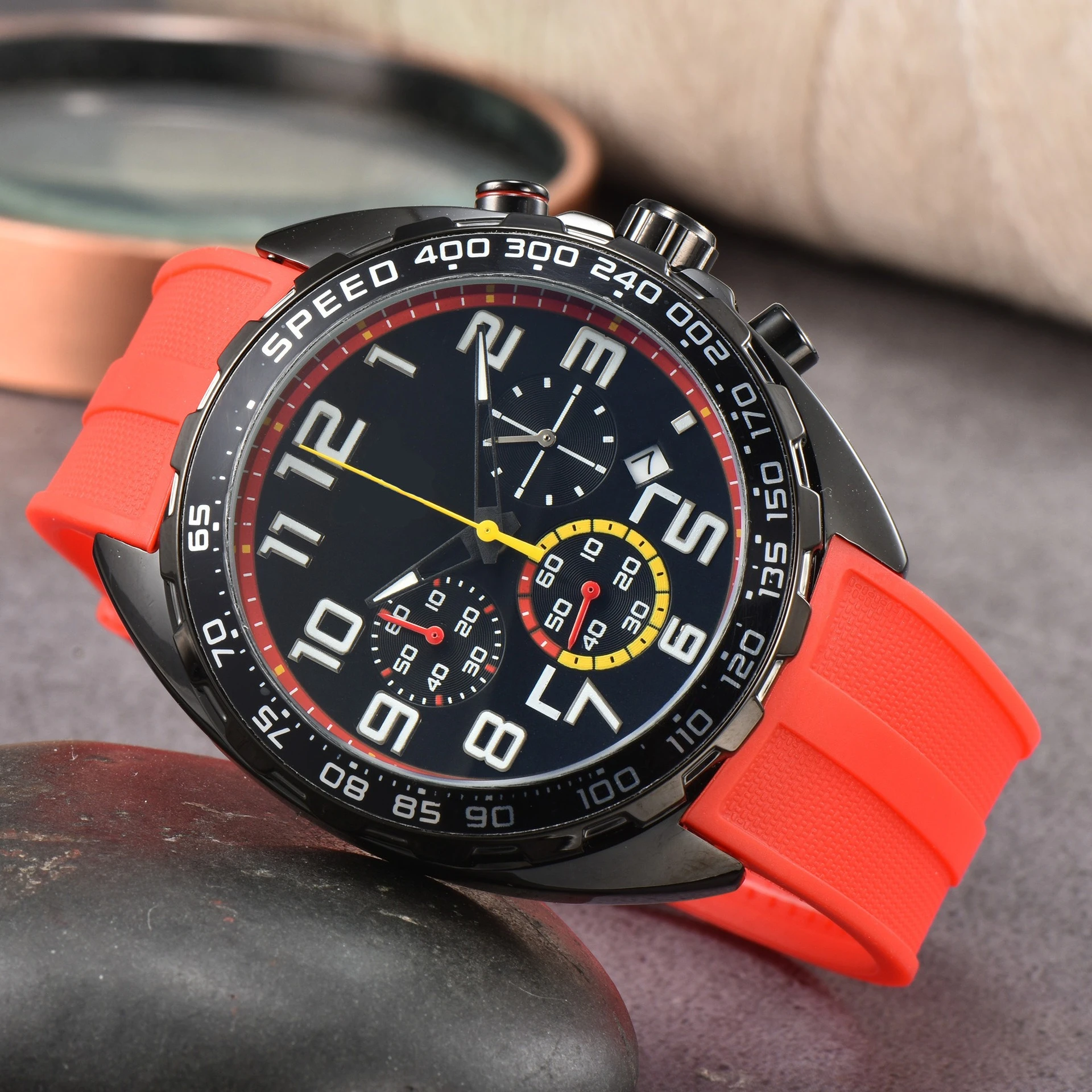 ​​Designer New Luxury Six Hands Steel Strap Mens Quartz Watch Business Casual Style Versatile High Quality Timepiece​