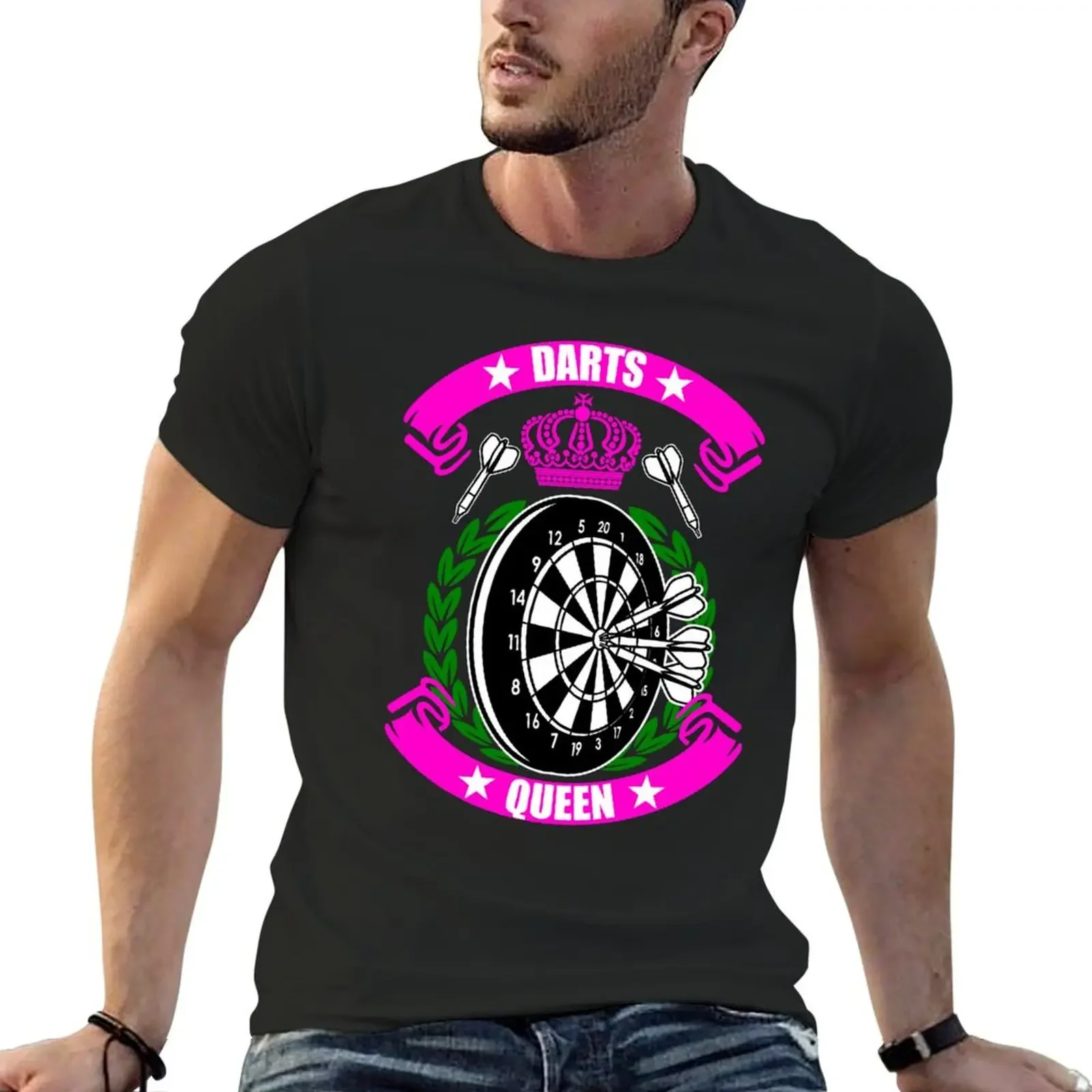 Darts Queen Gift Dart Board T-Shirt graphic t shirt vintage Short sleeve tee mens fashion