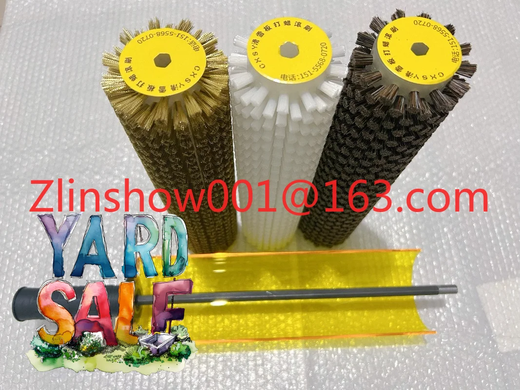Snowboard waxing roller brush, polishing roller brush, snowboard waxing set