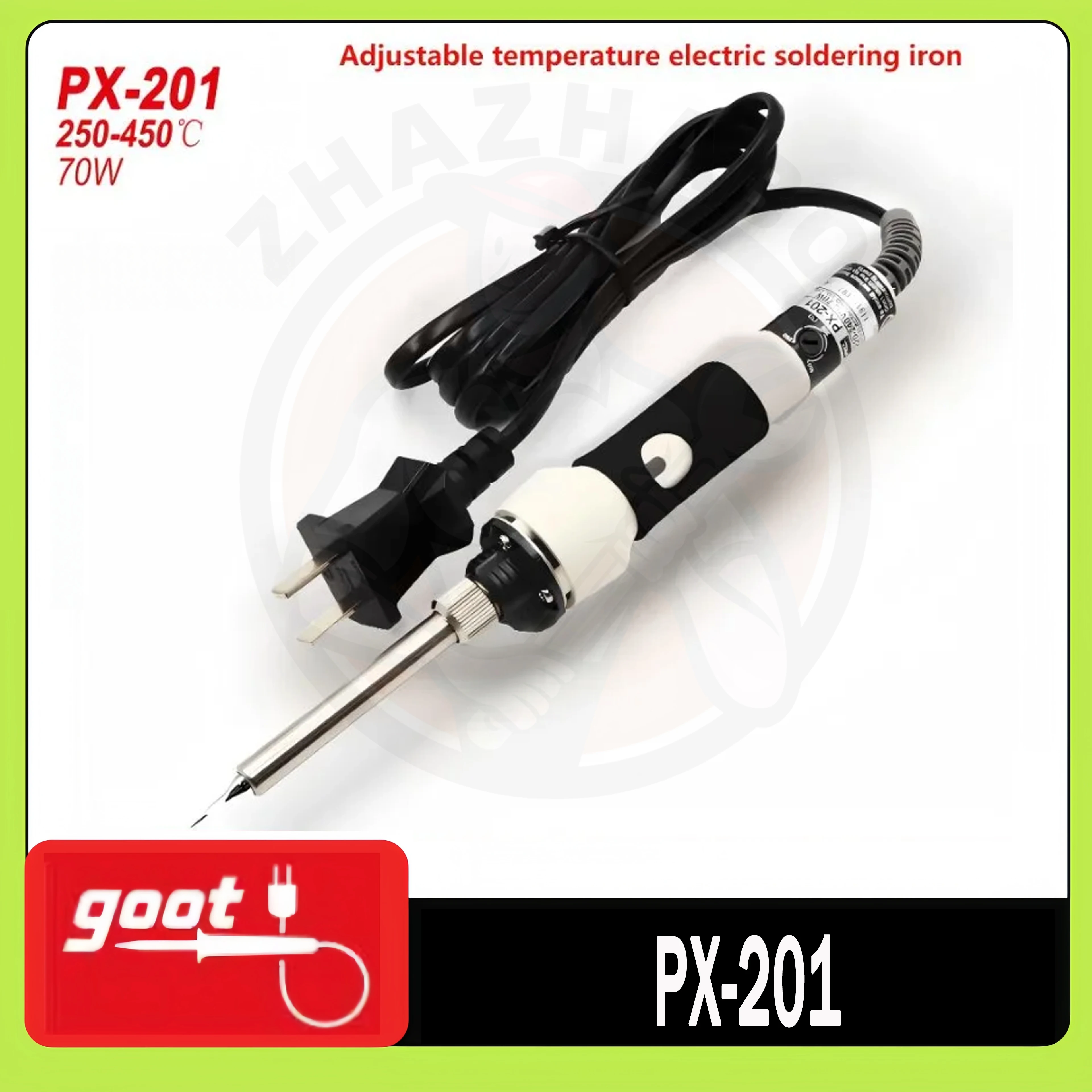 GOOT PX-201 مكواة لحام يمكن التحكم في درجة الحرارة 250-450 °   أدوات لحام يدوية بدون رصاص مع تسخين السيراميك C #1
