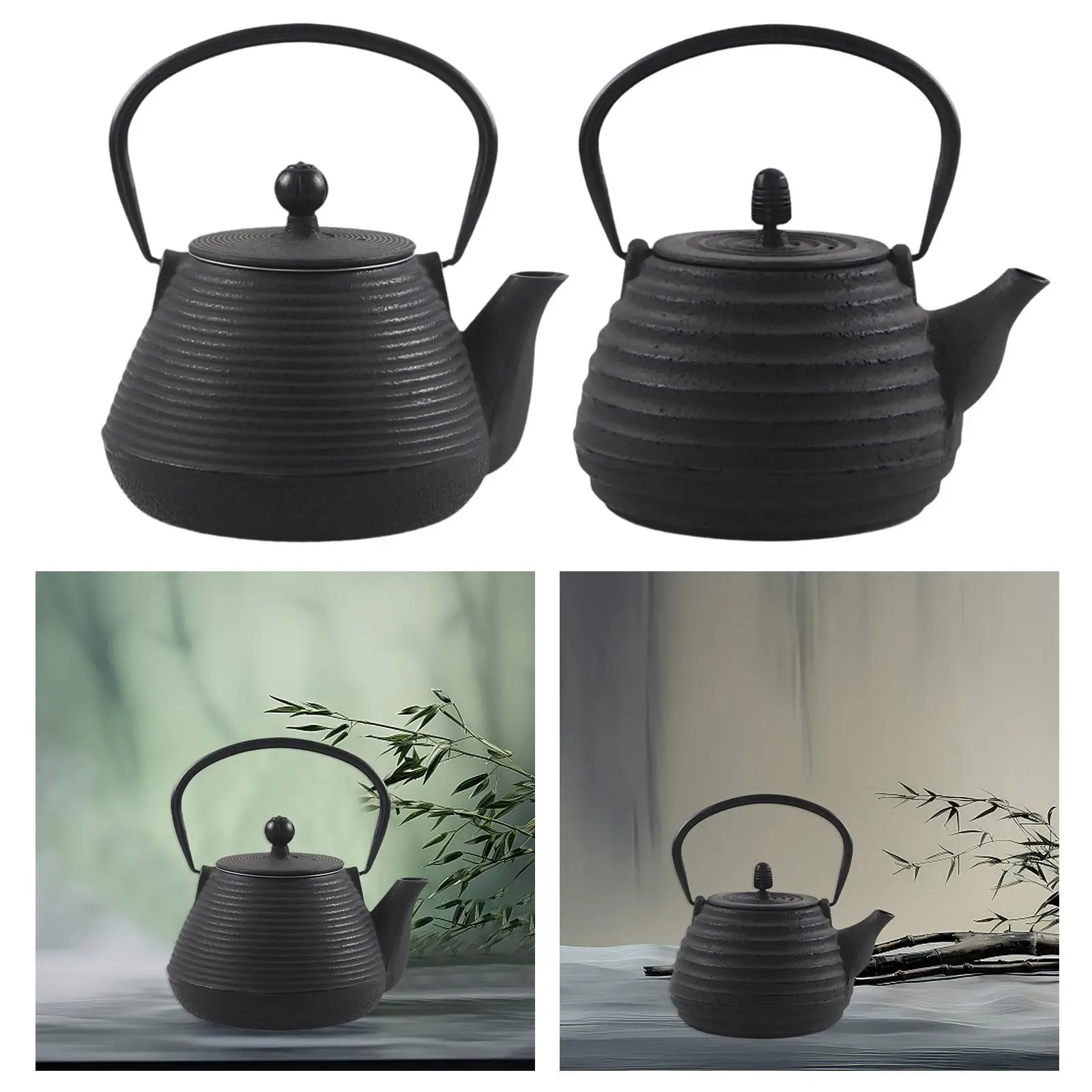 

Cast Iron Tea Kettle 1000ml Retro Non Slip Handle Scalding Handle Japanese Styles with Infuser for Loose Leaf Tea for Kitchen